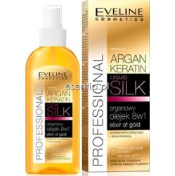 Eveline  Argan Keratin Liquid Silk Arganowy olejek 8w1 do włosów 150 ml