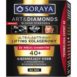 Soraya  Art&Diamonds Bloker Starzenia Ujędrniający krem na noc 40+ 50 ml
