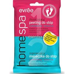 Evree  Lawendowa kuracja Home Spa peeling do stóp + maseczka do stóp 2x7 ml