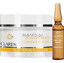 Clarena Power Pure Vit C Line Power Cream + 100% Vit C AA2G - Krem z 100% aktywną witaminą C 50 ml + 1,5 ml