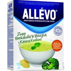 Allevo  Zupa brokułowa z bazylią i kaszą kuskus 