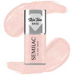 Semilac Baza do lakierów hybrydowych Skin Tone Cover Base Glitter Peach 7ml