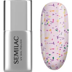 T27 Semilac Top do lakierów hybrydowych No Wipe Matte Violet Galaxy 7ml