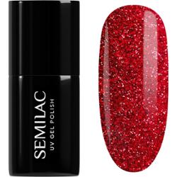 318 Semilac Lakier Hybrydowy Burgundy Red Glitter 7 ml