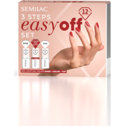 Semilac Zestaw 3step easy off set z kolorem do wyboru