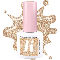 #135 hi hybrid lakier hybrydowy ROSE GOLD SEQUIN 5ml