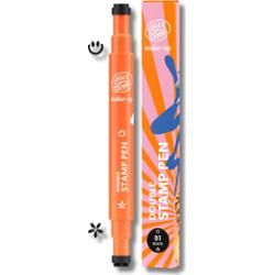 FaceBoom Double stamp pen, 01 Smile&flower black