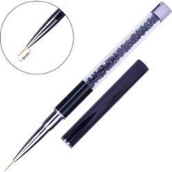 Pędzelek do zdobień czarny z cyrkoniami z nr 2 - 9mm