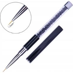 Pędzelek do zdobień czarny z cyrkoniami z nr 1 - 7mm