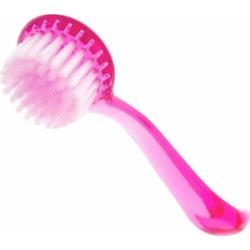 Różowa szczoteczka do pyłu i manicure