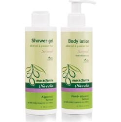 Zestaw MACROVITA Olive.elia Sensual z bio-oliwą i passiflorą: naturalne mleczko do ciała 200ml + żel pod prysznic 200ml