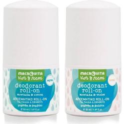 Zestaw MACROVITA Kids & Teens naturalne dezodoranty roll-on: Coral dla dziewczynek 50ml + Aqua dla chłopców 50ml