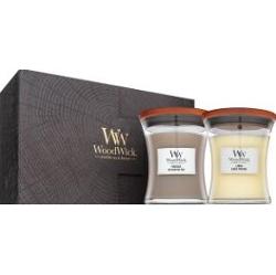 Zestaw upominkowy świec Woodwick (kominek, len) - 275.0g