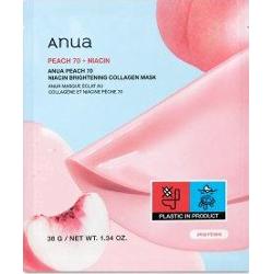 Anua Peach 70 + Niacin maska nawilżająca w płacie Brightening Collagen Mask 4 x 38 g
