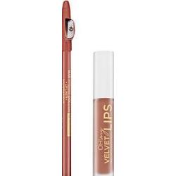 Eveline OH! My Velvet Lips Matt Lip Kit zestaw do ust dla uzyskania matowego efektu 14 Choco Truffle 4,5 ml