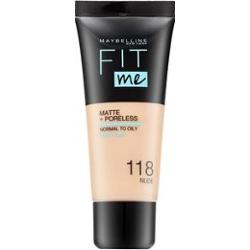 Maybelline Fit Me! Foundation Matte + Poreless podkład w płynie z formułą matującą 118 Nude 30 ml