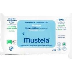 Mustela Compostable at Home Cleansing Wipes Perfume Free chusteczki oczyszczające nieperfumowany dla dzieci od urodzenia 60 szt.