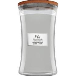 Woodwick Lavender & Cedar świeczka zapachowa z drewnianym knotem 610 g