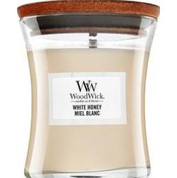 Woodwick White Honey Miel Blanc świeczka zapachowa z drewnianym knotem 85 g