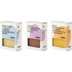 Zestaw naturalnych mydeł dla całej rodziny: mydło baby, mydło czerwone wino, mydło pomarańczowe