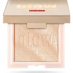 PUPA Milano Glow Obsession Rozświetlacz do twarzy w kompakcie 100 Light Gold