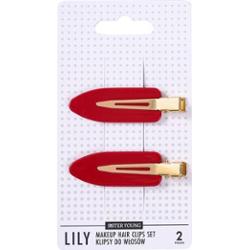 Sister Young LILY Klipsy do Włosów do Makijażu Zestaw 2 Sztuki Red