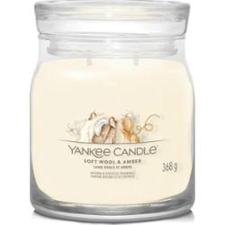 Yankee Candle Signature - Świeca średnia Soft Wool & Amber, 368 g