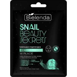 Bielenda Snail beauty secrets Balansująco - regenerująca czarna maska w płacie, 1 szt.