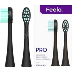 FEELO PRO końcówki BLACK SOFT do szczoteczki sonicznej PRO/PRO PREMIUM, 2 szt.