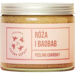 4 Szpaki Peeling cukrowy do ciała Róża i Baobab, 250 ml