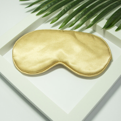 YEYE Made in Nature Satynowy komplet w złotym kolorze | Zestaw maski na oczy i opaski do włosów