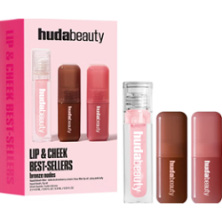 HUDA BEAUTY Bronze Nudes Lip And Cheek Best Sellers | Perfekcyjny zestaw do makijażu