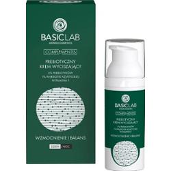 BASICLAB - Prebiotyczny Krem Wyciszający Z 5% Prebiotyków, 1% Wąkrotki Azjatyckiej I Witaminą F Wzmocnienie I Balans, 50ml