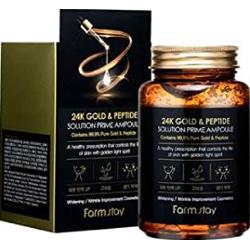 FARMSTAY - 24K Gold&Peptide Solution Prime Ampoule, 250ml - przeciwstarzeniowa ampułka do twarzy