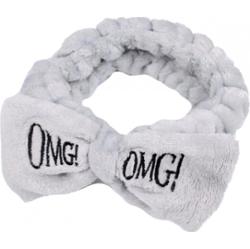 ECARLA - Opaska kosmetyczna kokarda, szara