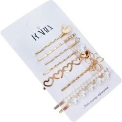 ECARLA - Zestaw 8 sztuk eleganckich złotych wsuwek do włosów