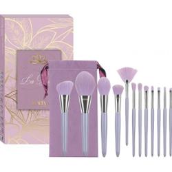 ECARLA - Zestaw pędzli do makijażu 13 szt, fioletowy