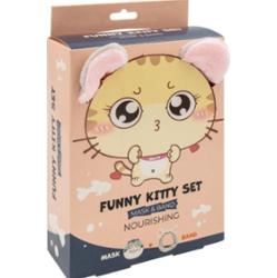 MOND'SUB - Funny Kitty Set Mask & Band - zestaw odżywcza maska do twarzy w płachcie Kotek