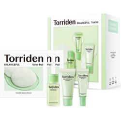 Torriden - BALANCEFUL Skin Care Trial Kit - Zestaw podróżny (żel oczyszczając, tonik w płatkach, serum, krem)