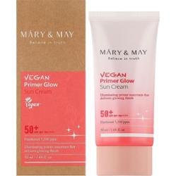 Mary&May - Vegan Primer Glow Sun Cream SPF50+ PA++++, 50ml - rozświetlająca baza pod makijaż z pigmentem