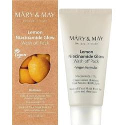Mary&May - Lemon Niacinamide Glow Wash off Pack, 30g - rozświetlająca maska z glinką