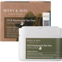 Mary & May CICA Houttuynia Tea Tree Calming Mask Set | Zestaw 30 kojących maseczek w płachcie z ekstraktem z wąkroty azjatyckiej