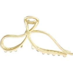 ECARLA - Spinka do włosów, klamra metalowa kokarda XL, złota