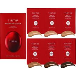 TIRTIR - Mask Fit Red Cushion 6 Shade Trial Kit (35N/37C/40N,43N/51N/55N), 6x1g - zestaw próbek podkładu cushion dla bardzo ciemnych karnacji