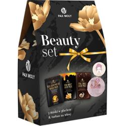 PAX MOLY - Zestaw 3 masek w płachcie Pax Moly plus turban do włosów Echolux