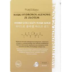 PUREDERM - Hydrokolagenowe maseczki w płachcie ze złotem, 25 szt.