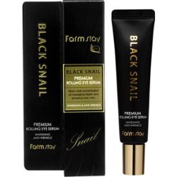 FARMSTAY - Black Snail Premium Rolling Eye Serum, Koreańskie serum pod oczy z ekstraktem ze śluzu czarnego ślimaka, 25ml