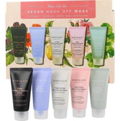 Mary&May - Vegan Wash Off Mask MINI Gift Set 5x30g - zestaw pielęgnacyjnych masek do twarzy + silikonowy pędzelek