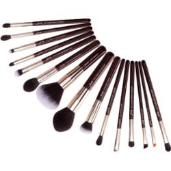 Jessup - Zinfandel Mix Hair Brush Set, 15 szt. - zestaw pędzli do makijażu twarzy i oczu brązowy ze złotem