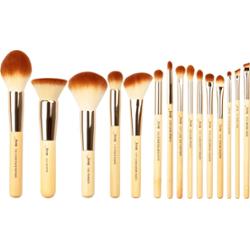 Jessup - Bamboo Brush Set, 15 szt. - zestaw pędzli do makijażu twarzy i oczu bambusowy